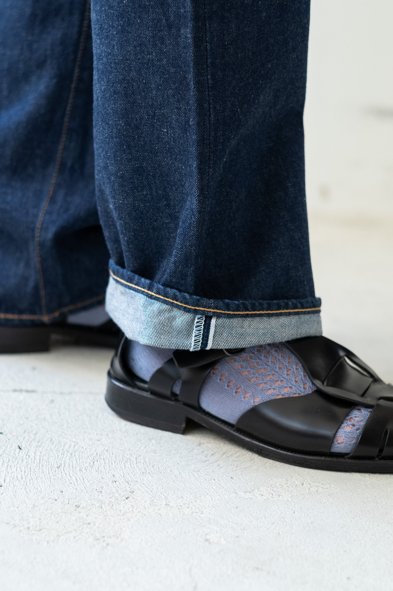 Denim Flare Trousers 〔INDIGO〕