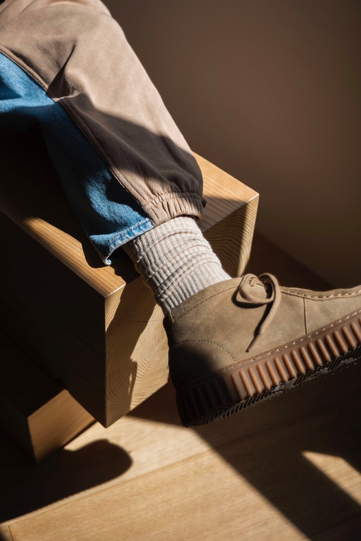 RIB SOCKS 〔TOP BEIGE〕