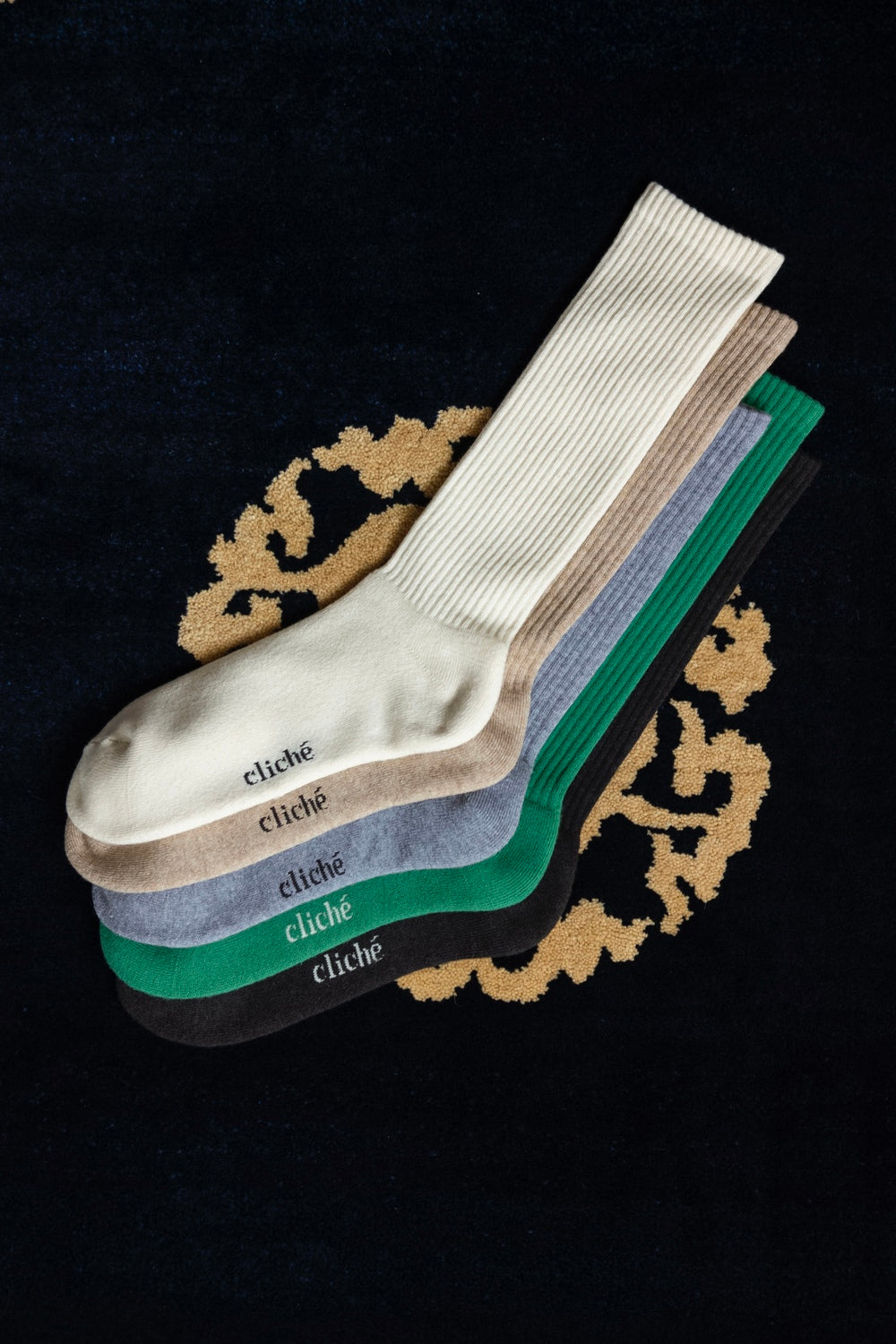 RIB SOCKS 〔TOP BEIGE〕