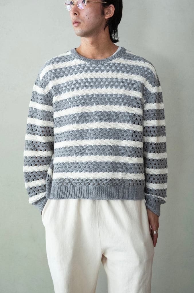 Crochet Horizontal Stripe Pullover