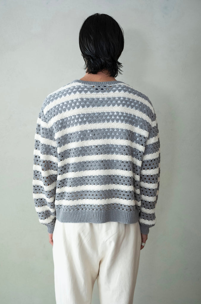 Crochet Horizontal Stripe Pullover