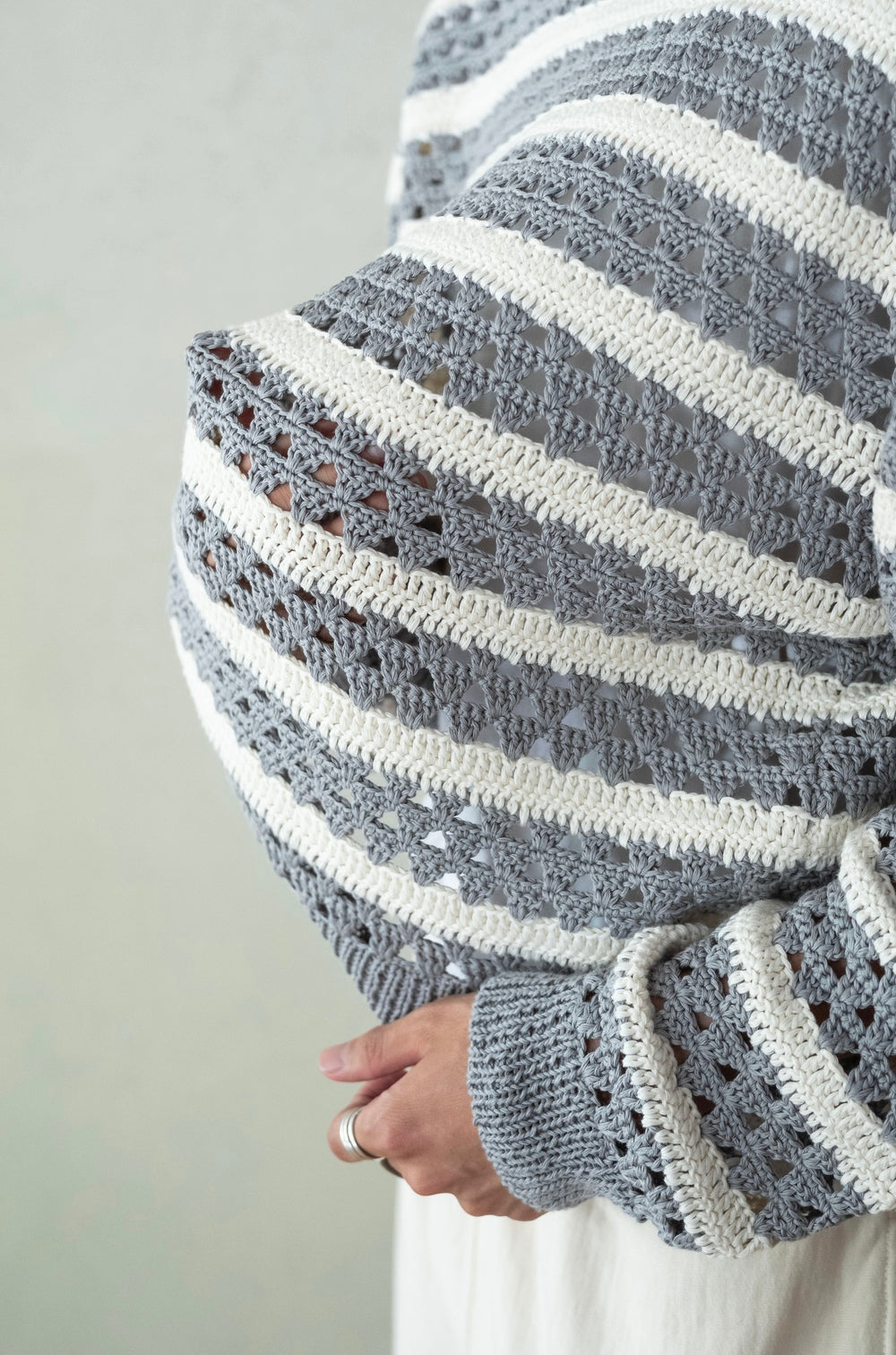 Crochet Horizontal Stripe Pullover | cliché