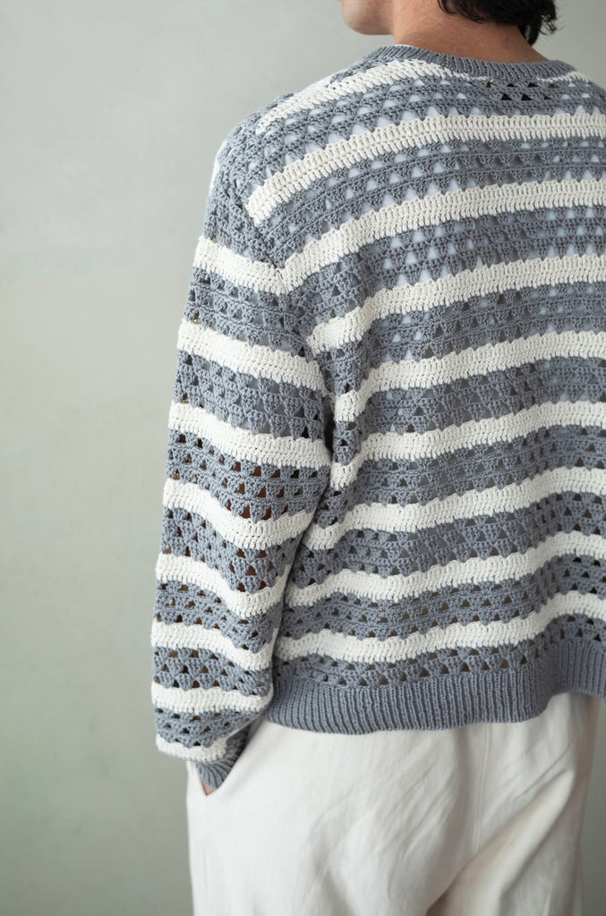 Crochet Horizontal Stripe Pullover