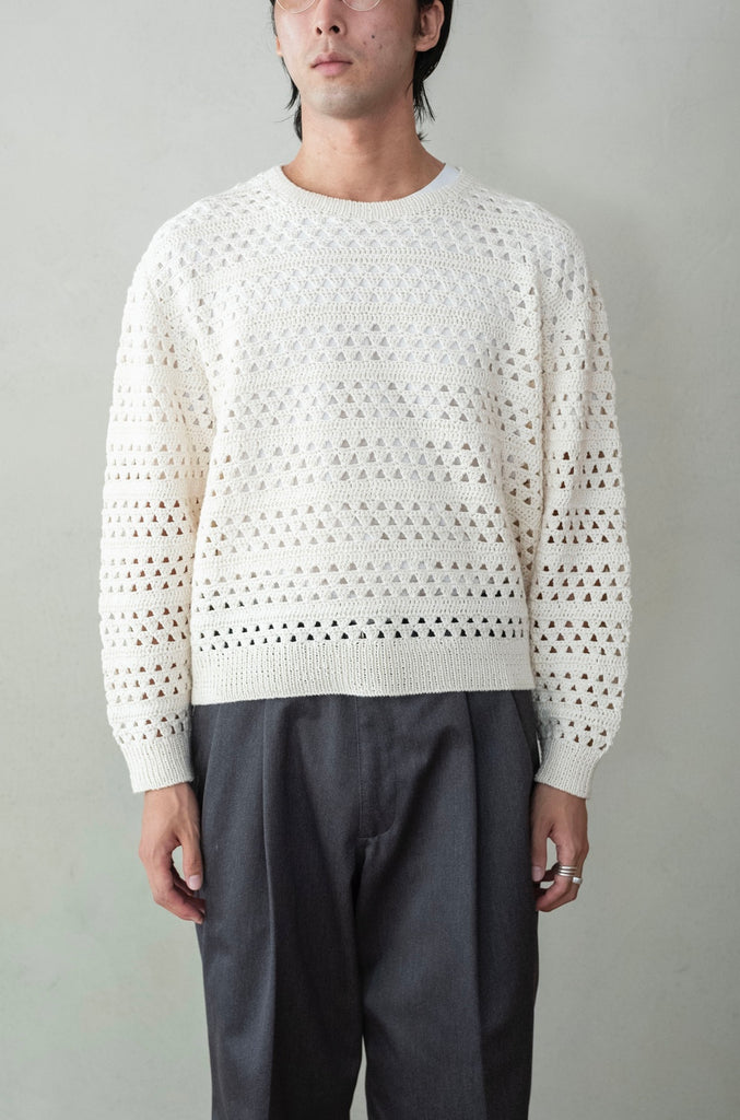 【EXCLUSIVE】Crochet Horizontal Stripe Pullover
