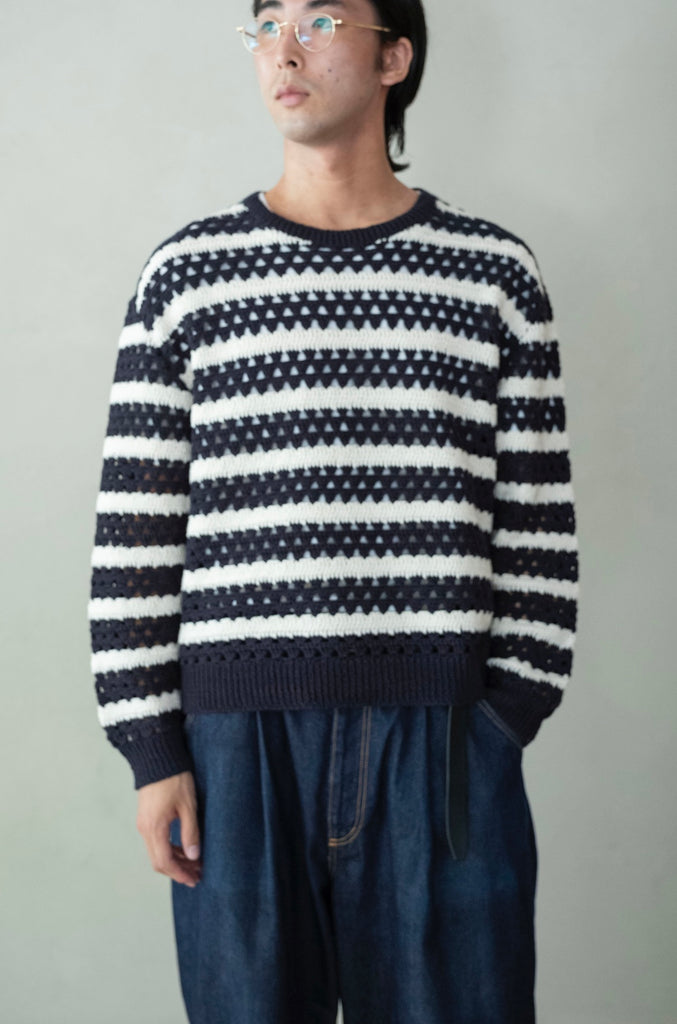 Crochet Horizontal Stripe Pullover