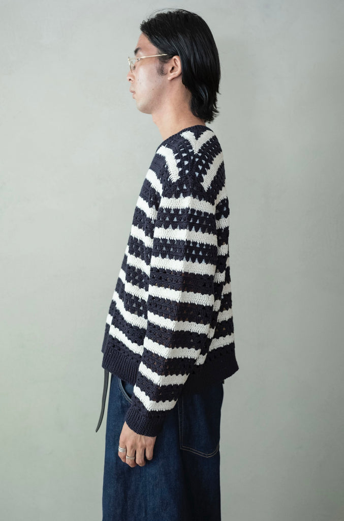 Crochet Horizontal Stripe Pullover