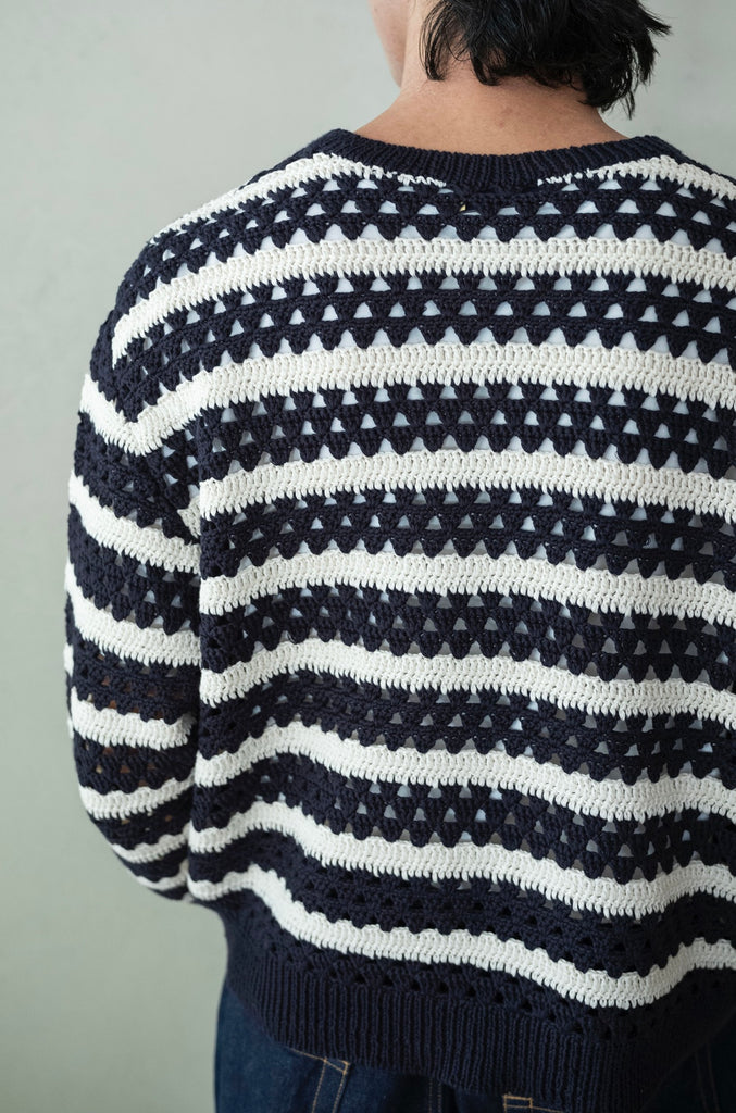 Crochet Horizontal Stripe Pullover
