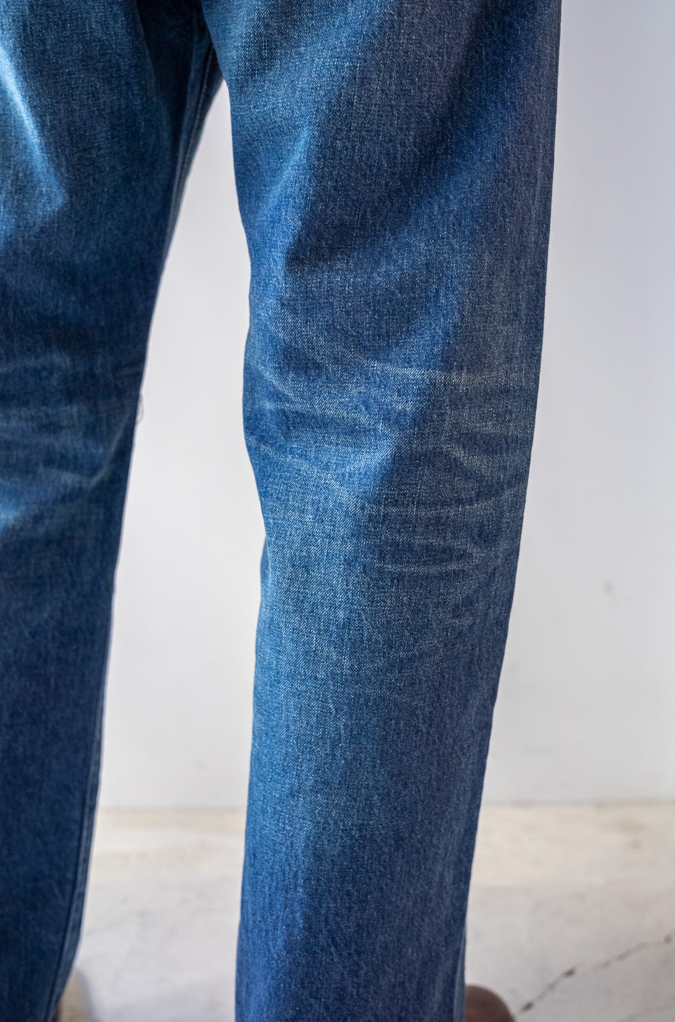 Denim Straight Trousers-VINTAGE WASH 〔DUSK INDIGO〕