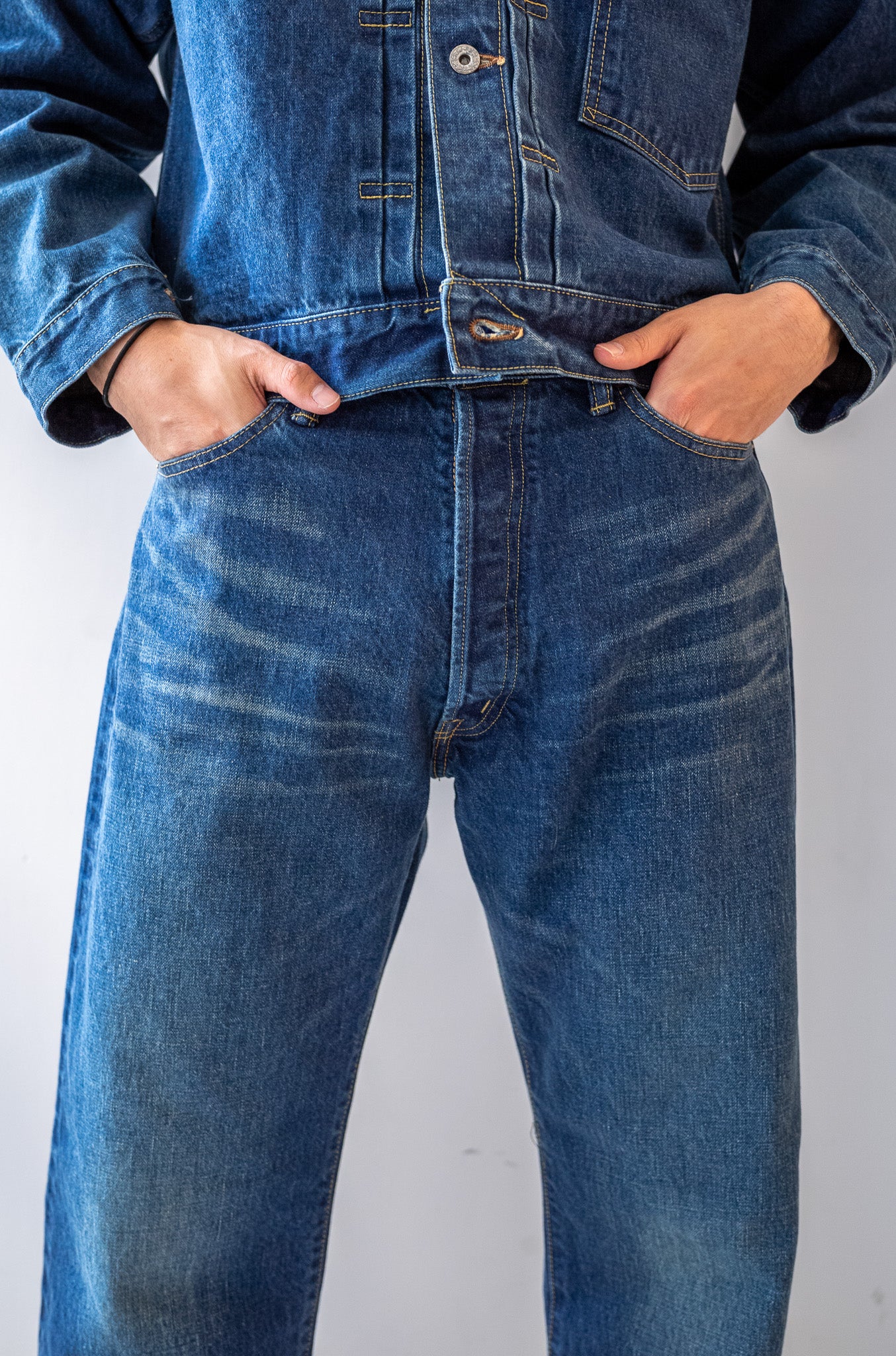 Denim Straight Trousers (VINTAGE WASH) | cliché