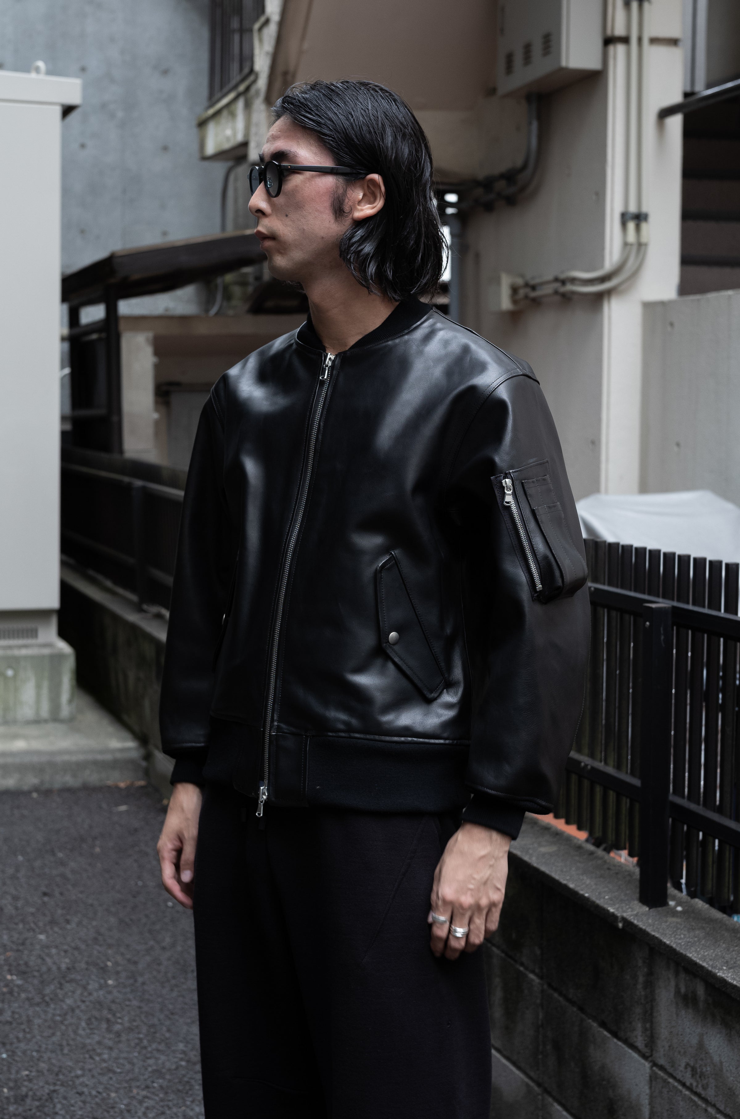 ジャケット・アウター LEATHER FLIGHT JK FLIGHT LEATHER COTTON JACKET – NO/FAITH STUDIOS