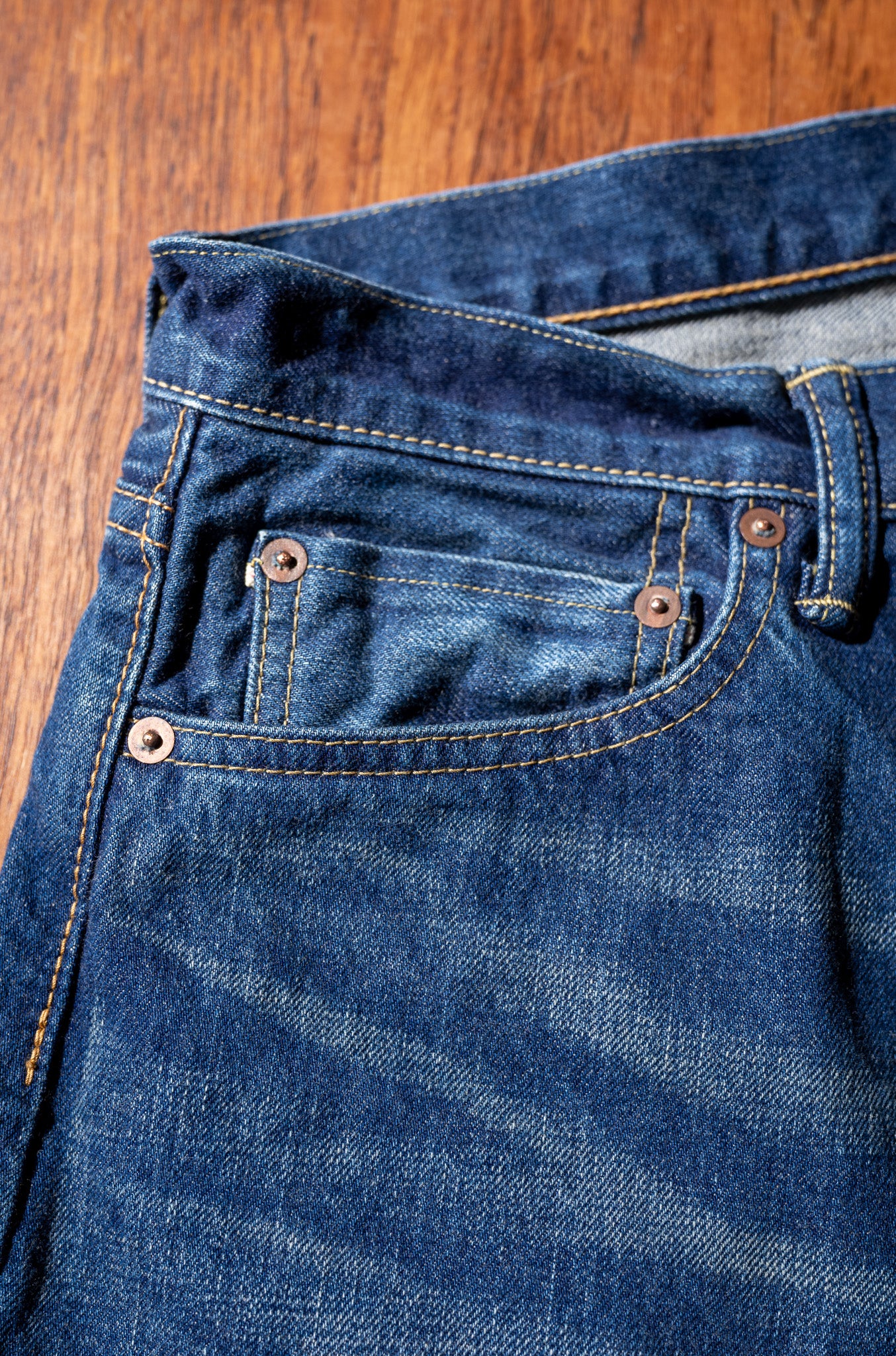 Denim Flare Trousers-VINTAGE WASH 〔DUSK INDIGO〕
