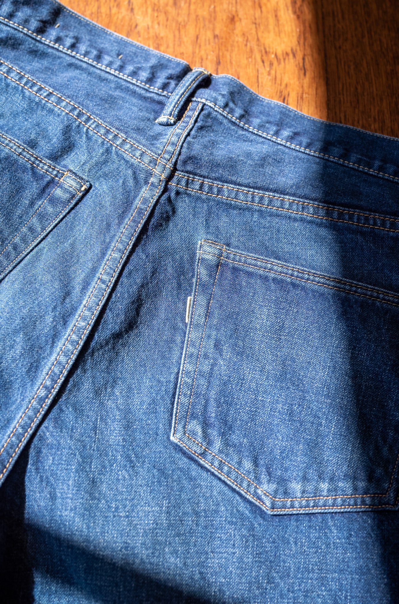 Denim Flare Trousers-VINTAGE WASH 〔DUSK INDIGO〕