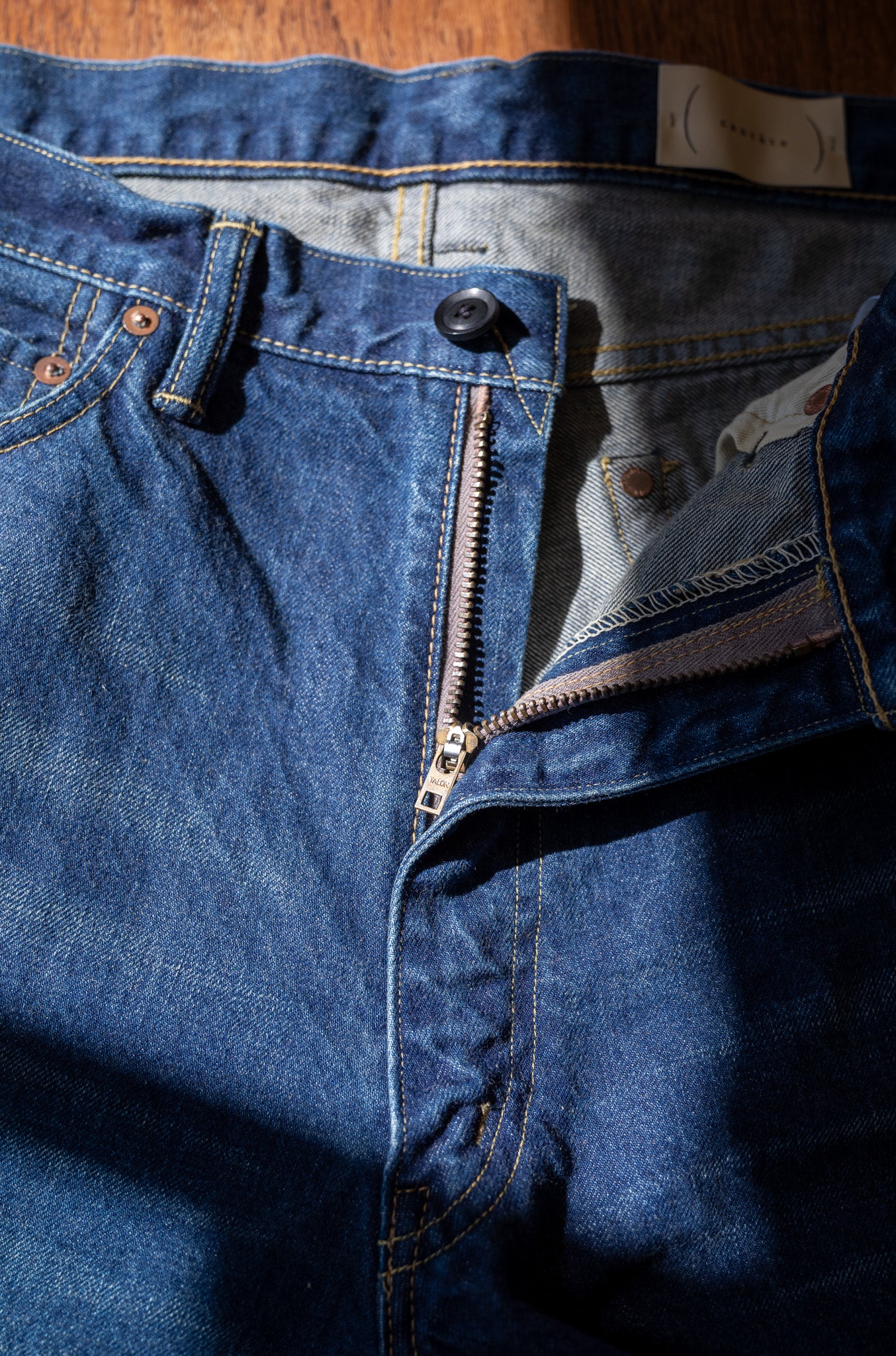 Denim Flare Trousers-VINTAGE WASH 〔DUSK INDIGO〕