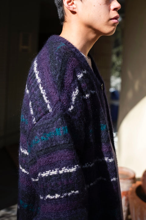 SILK MOHAIR FAIR ISLE KNIT CARDIGAN | cliché