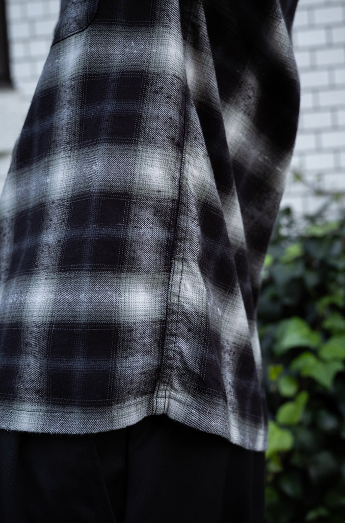 Brushed Nep Check Open Collar Shirt