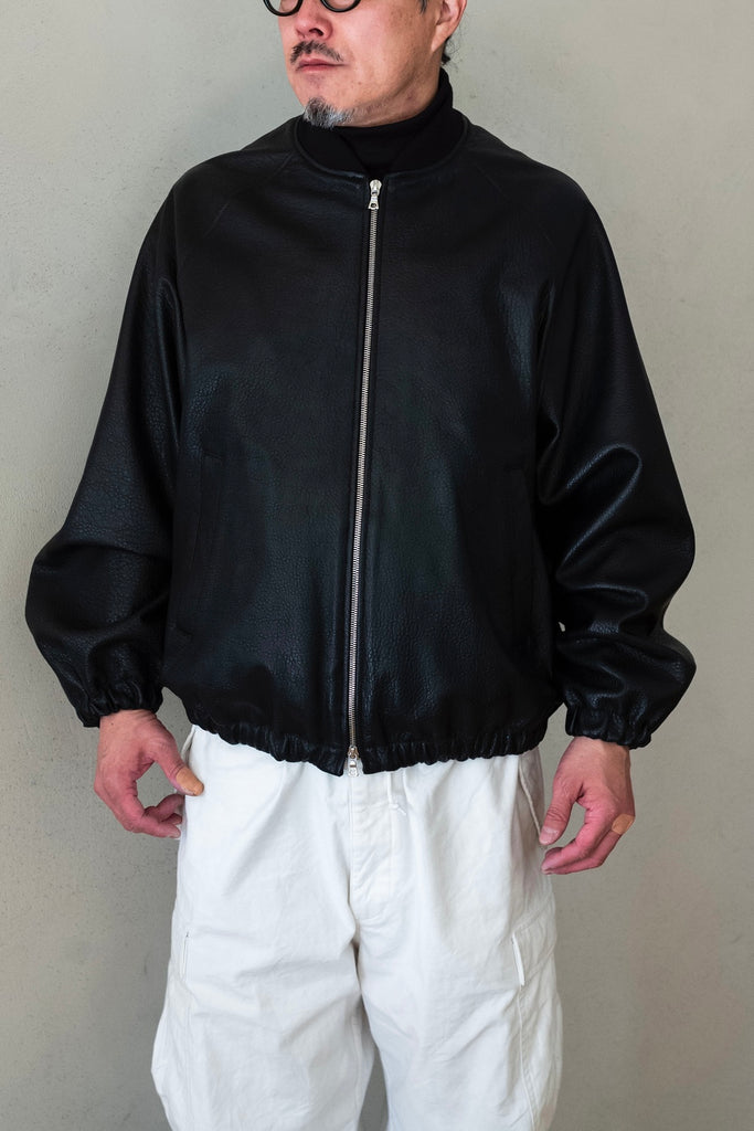 SHRUNK LEATHER ZIP SHORT JACKET