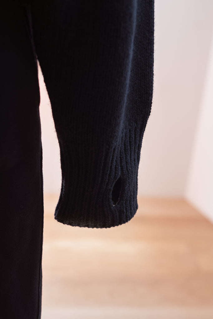 WOOL CASHMERE ZIP KNIT SWEATER