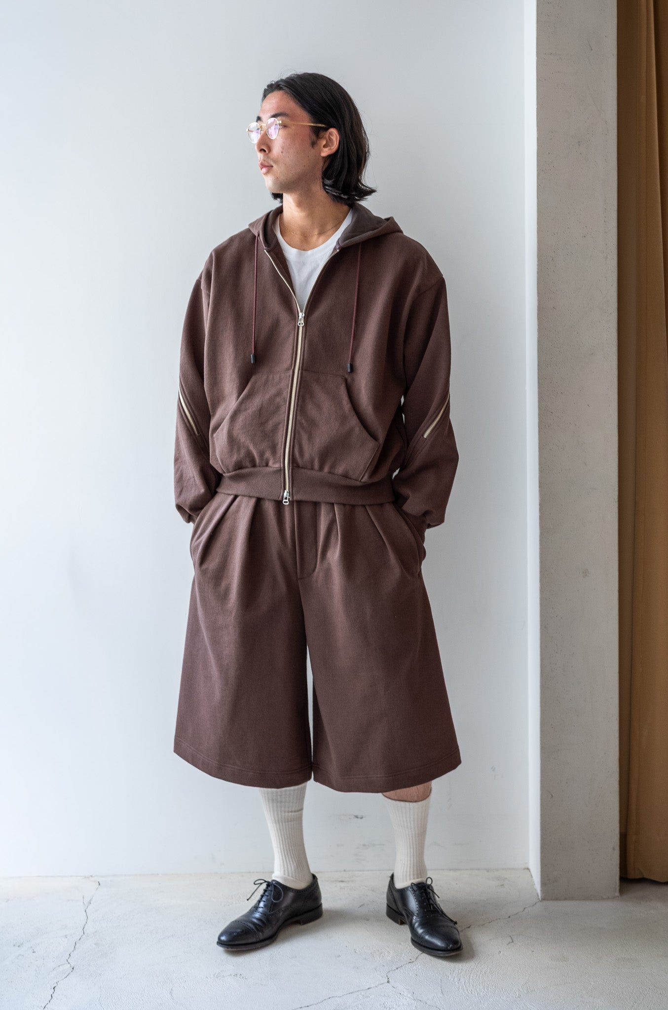 Double Tuck Hakama Sweat Shorts | cliché