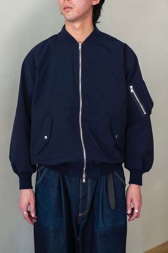 Shrunken Nylon Flight Jacket