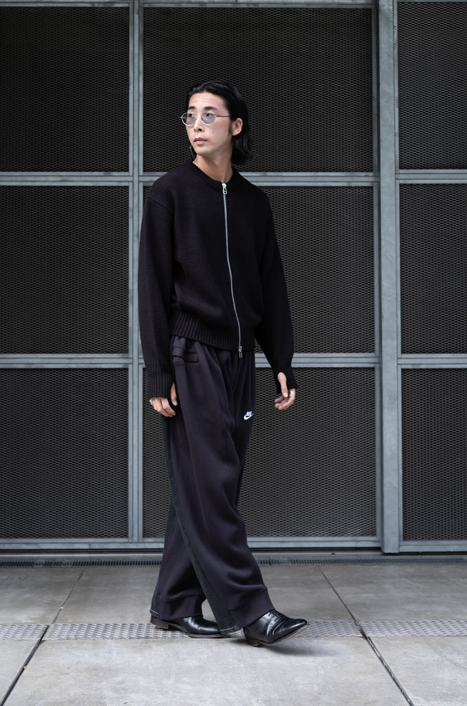 WOOL CASHMERE ZIP KNIT SWEATER