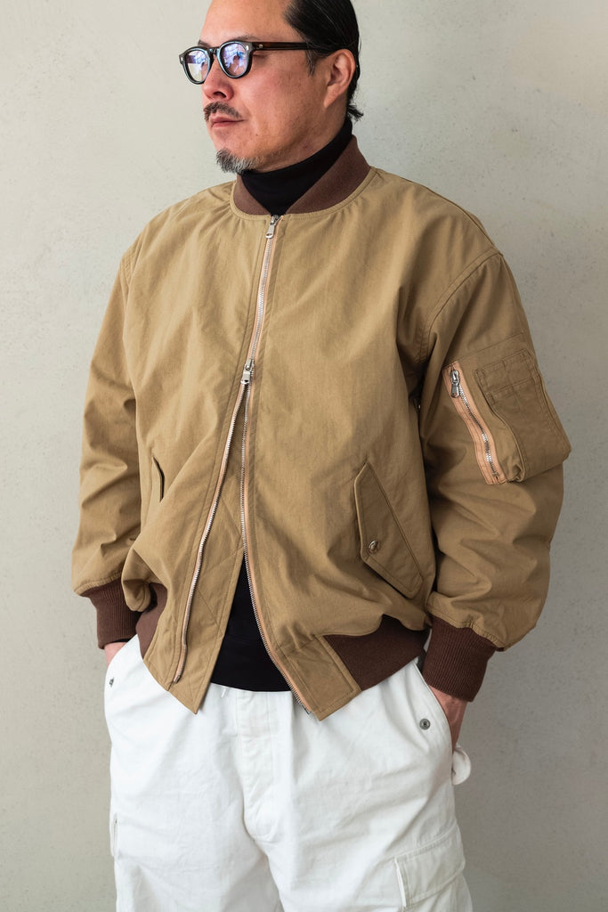 Shrunken Nylon Flight Jacket