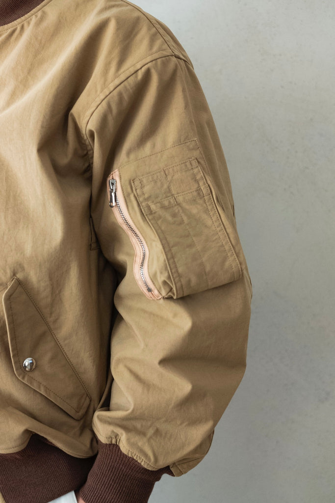 Shrunken Nylon Flight Jacket