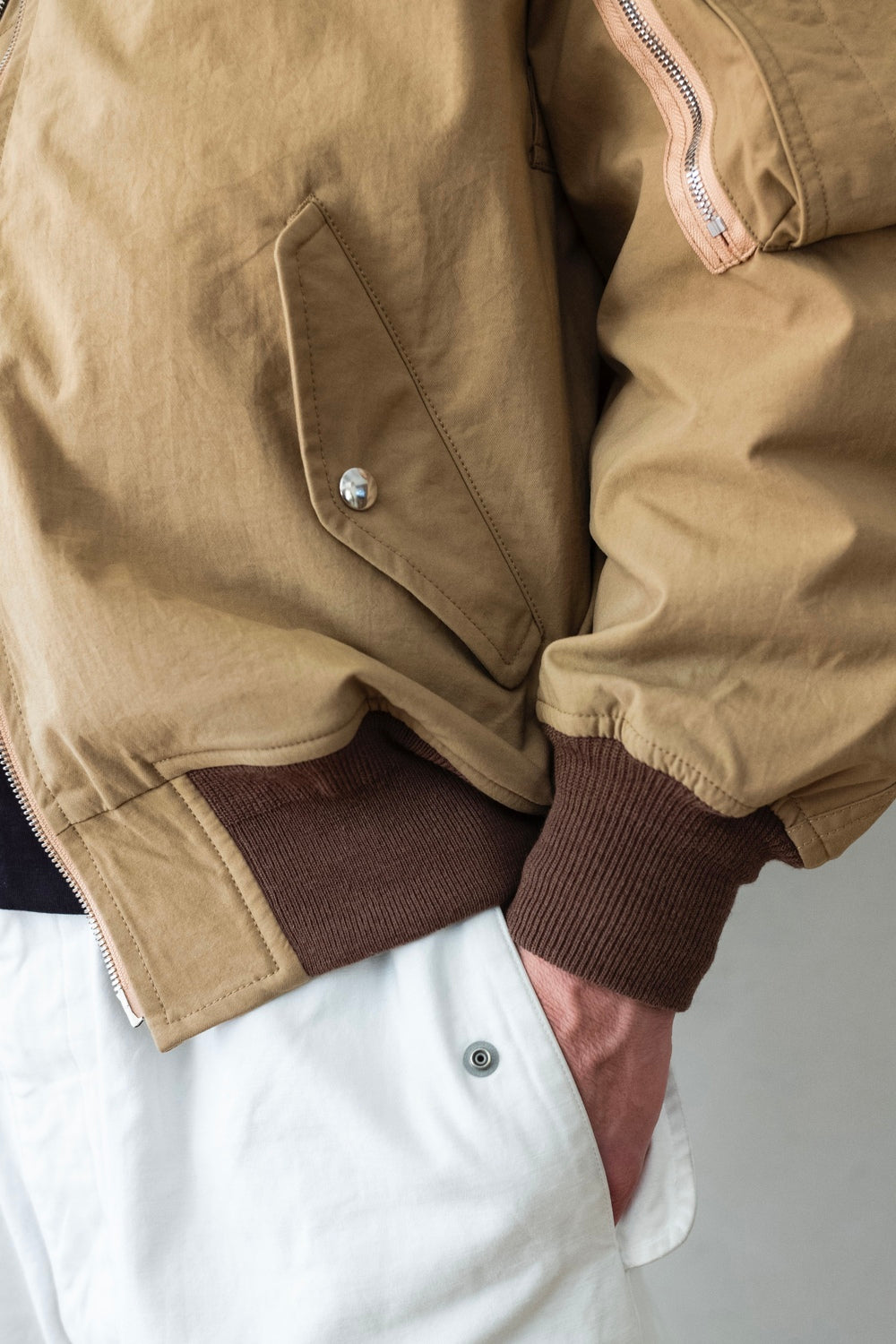 極美品 cantate 25SS Shrunken ナイロンフライトジャケット 極美品 cantate / カンタータ 25SS Shrunken Nylon Flight
