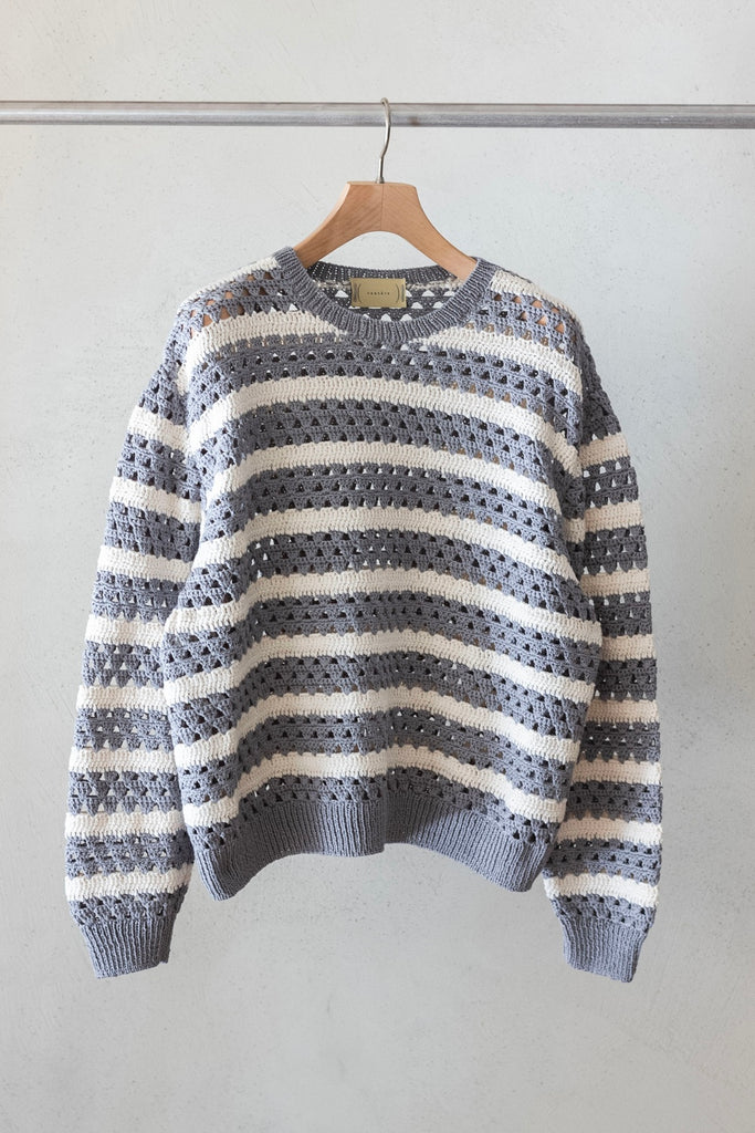 Crochet Horizontal Stripe Pullover