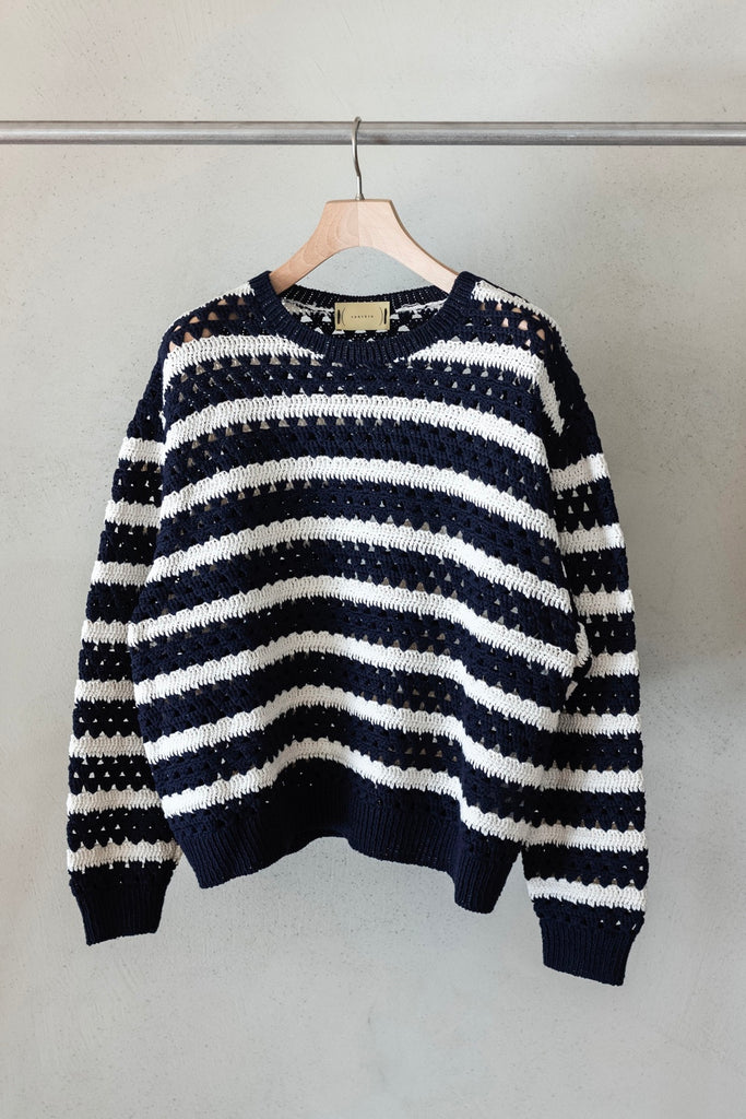 Crochet Horizontal Stripe Pullover