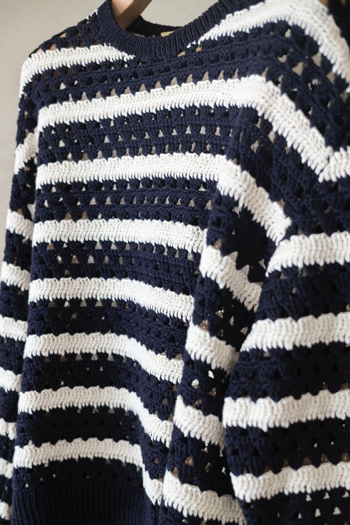 Crochet Horizontal Stripe Pullover