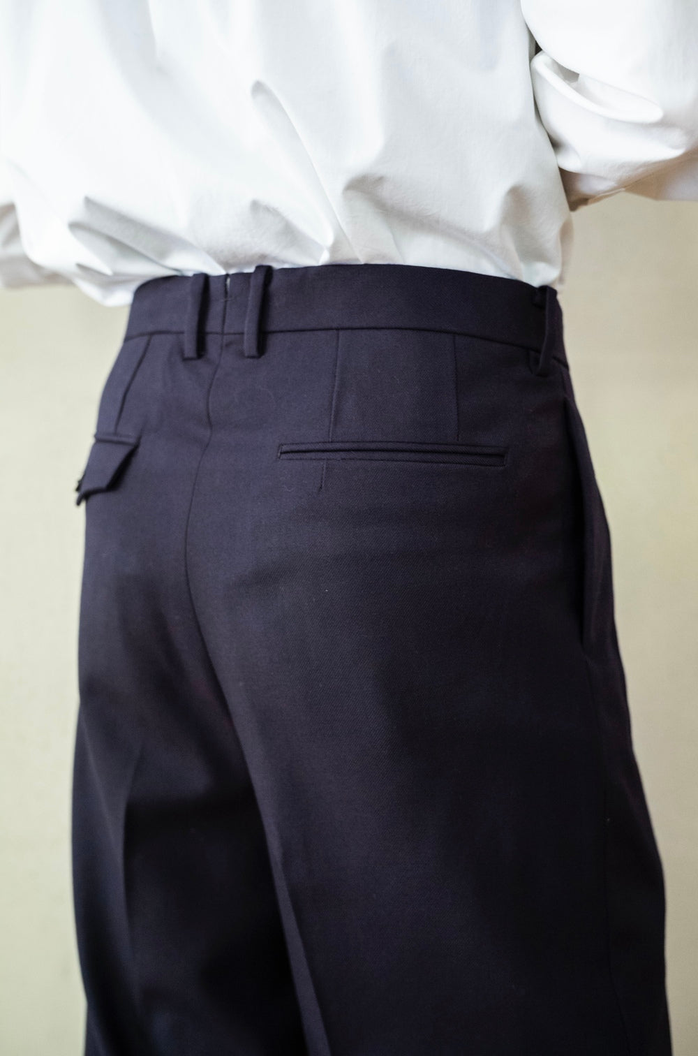 Fine Garbadine French Trousers 〔NAVY〕
