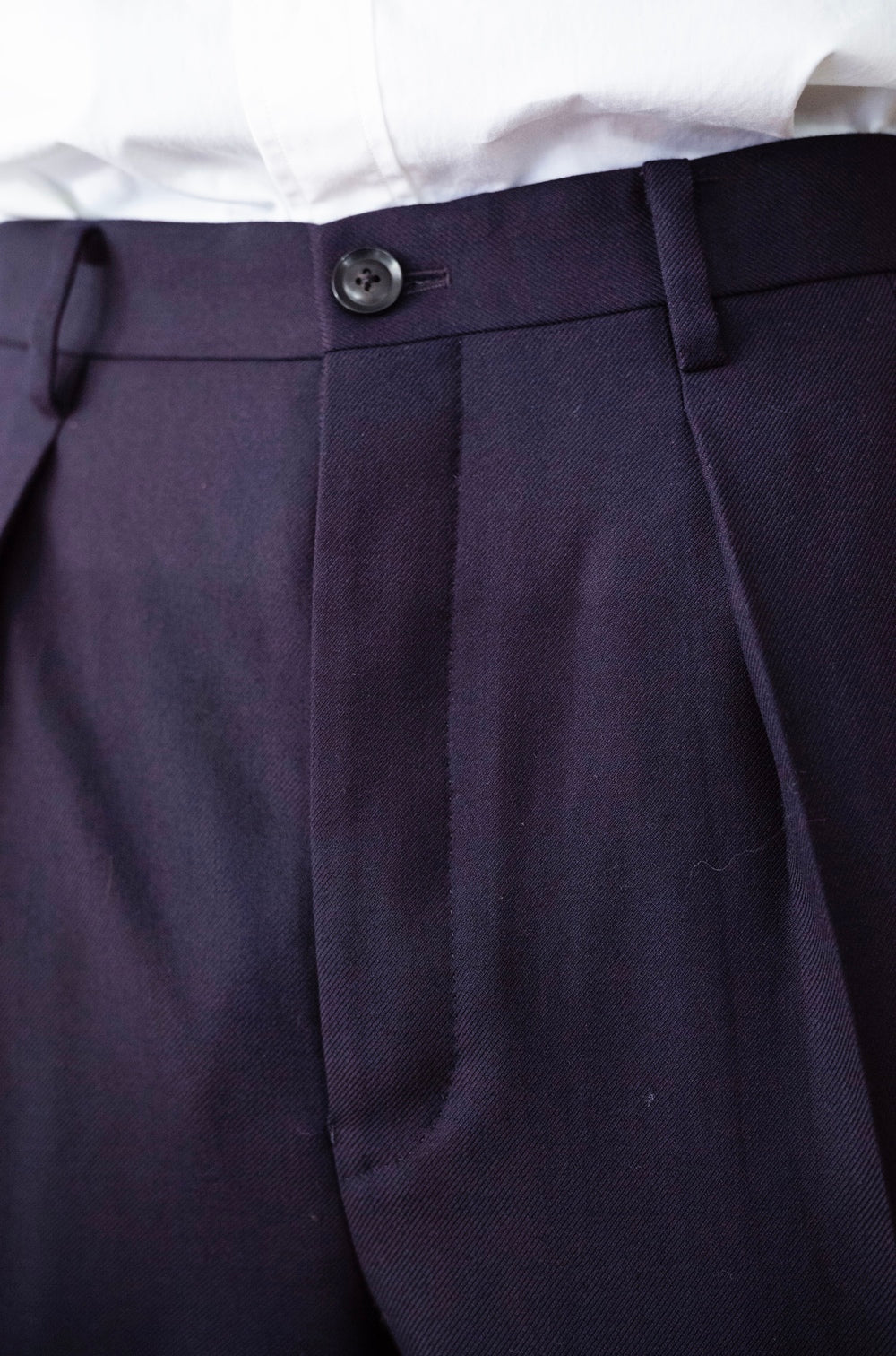 Fine Garbadine French Trousers 〔NAVY〕