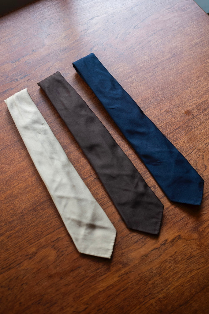 MOD 7 / SILK COTTON SETTE PIEGHE NAVY SOLID TIE