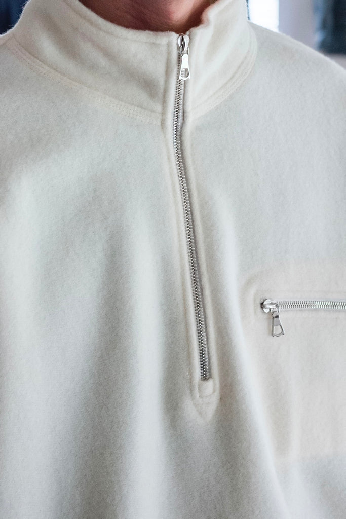 HALF ZIP FLEECE 〔IVORY〕