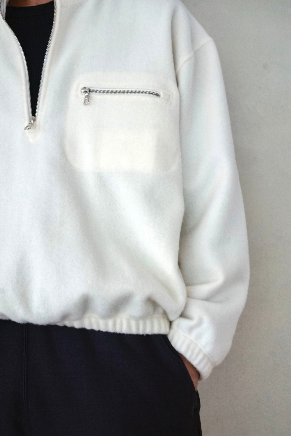 HALF ZIP FLEECE [IVORY] | cliché