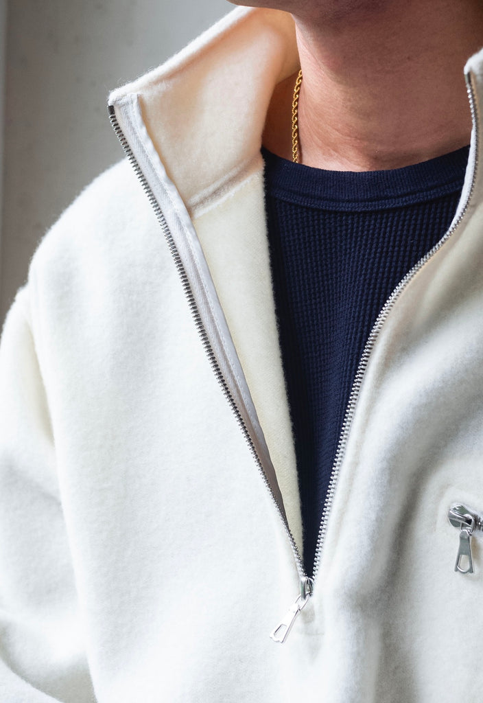 HALF ZIP FLEECE 〔IVORY〕