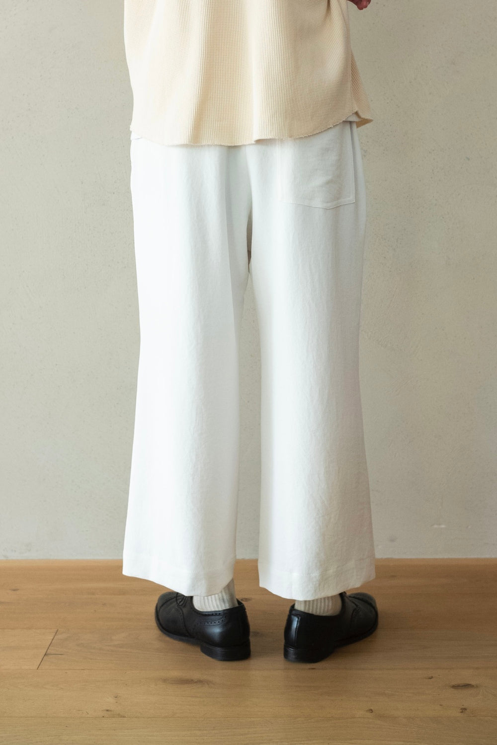 【SATIIIZ】Blan painted string pants WASHER STRIPE ASYMMETRIC WAIST STRING PANTS(XS Grey