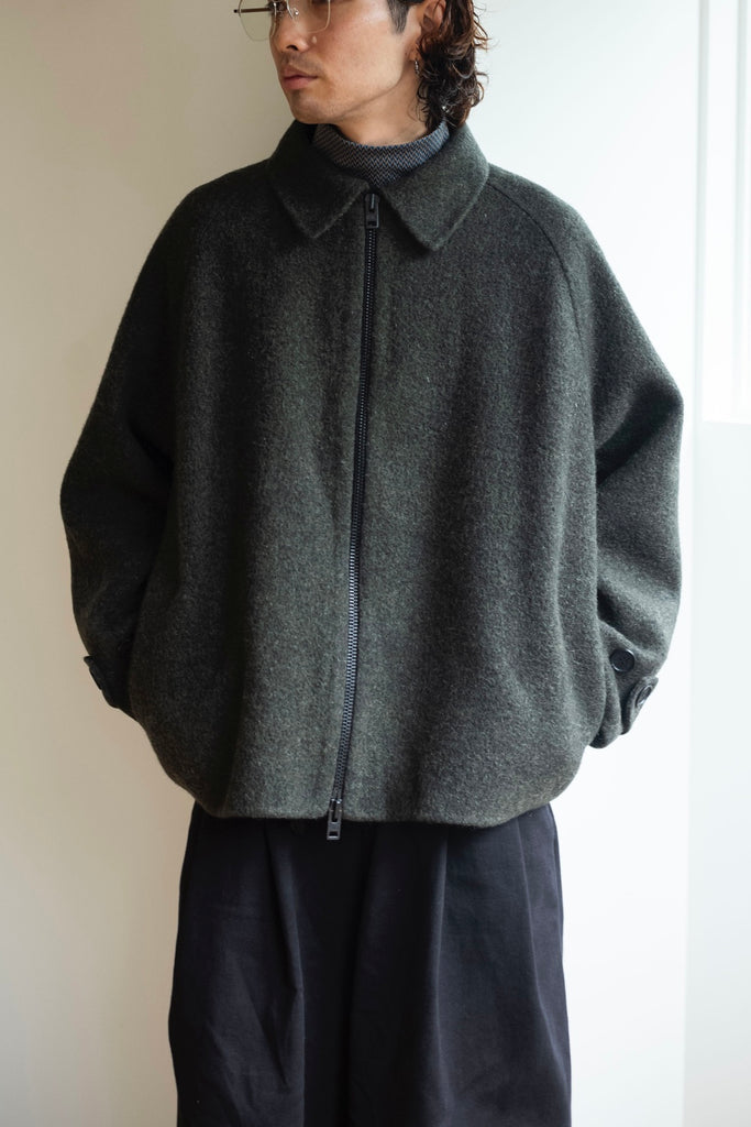 HANDMADE regular collar zip-up blouson jacket