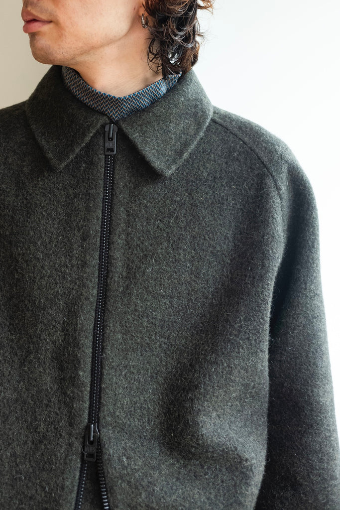 HANDMADE regular collar zip-up blouson jacket