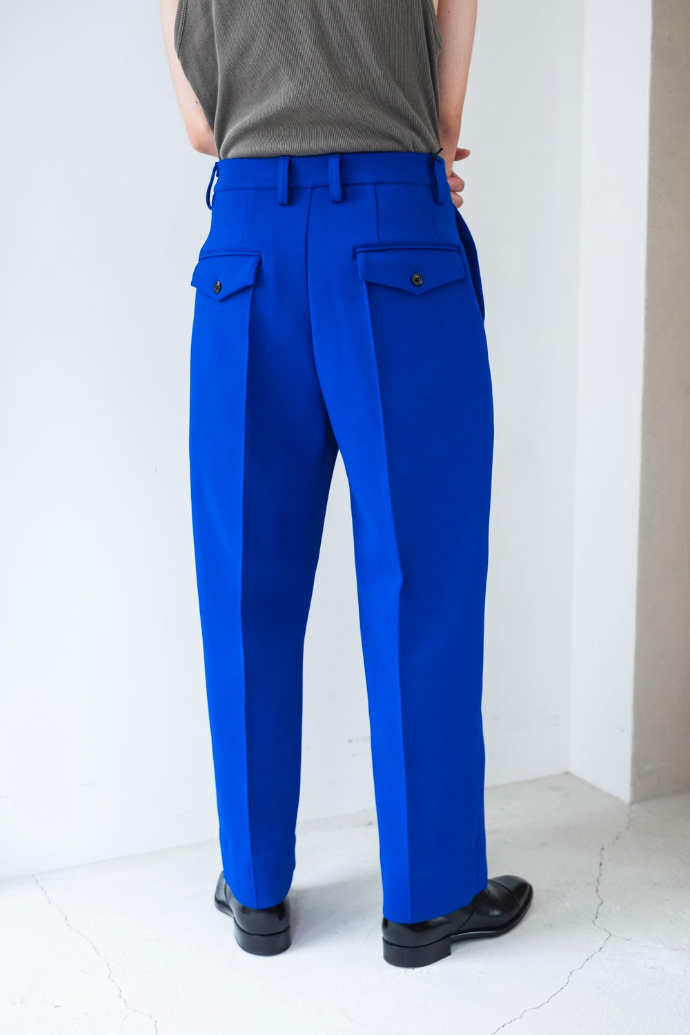 パンツ high count knit pin tuck wide trousers stein HIGH COUNT KNIT PIN TUCK WIDE TROUSERS - tity
