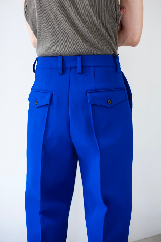 HIGH COUNT KNIT PIN TUCK WIDE TROUSERS