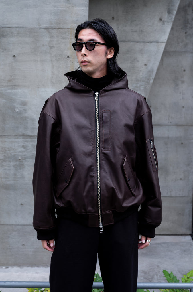LEATHER BOMBER JACKET