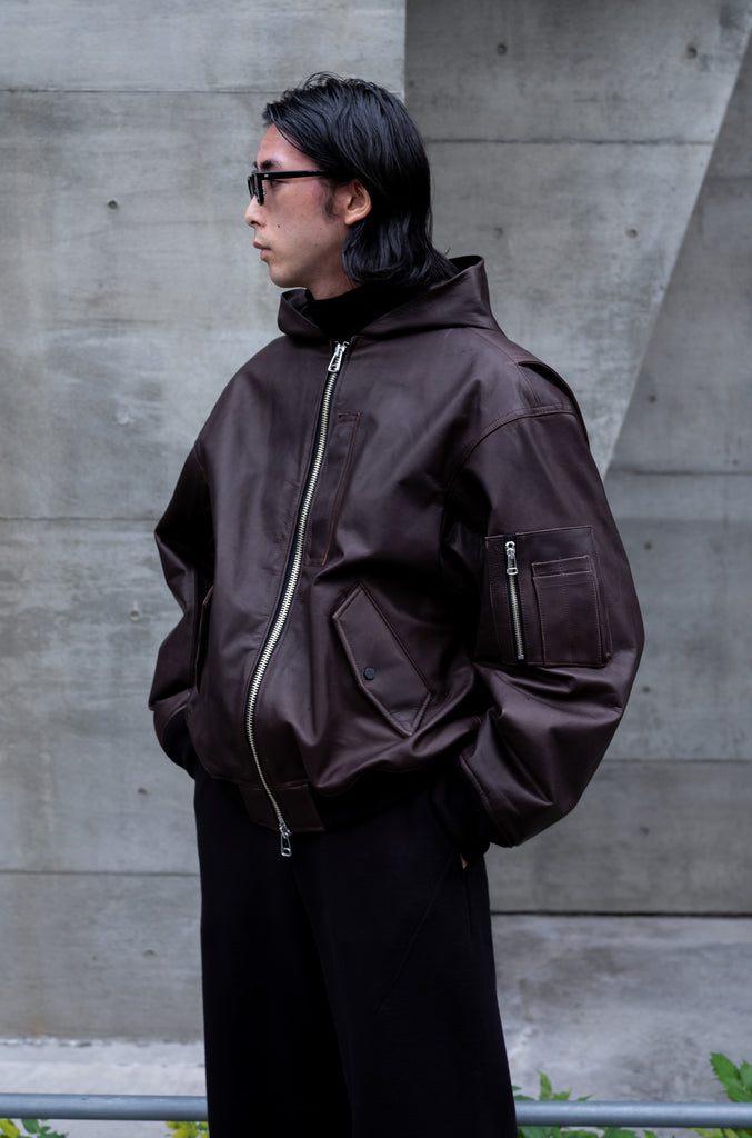 LEATHER BOMBER JACKET