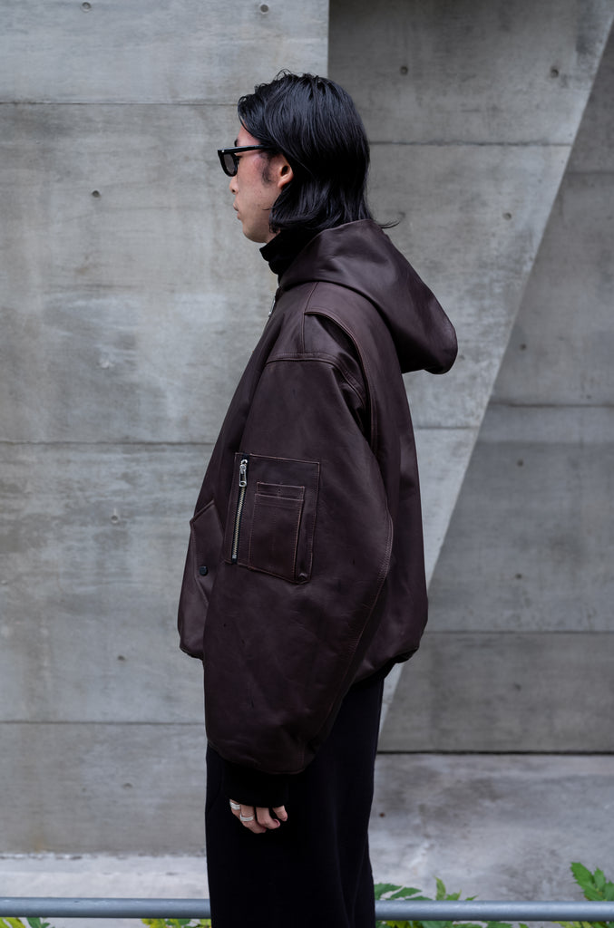 LEATHER BOMBER JACKET