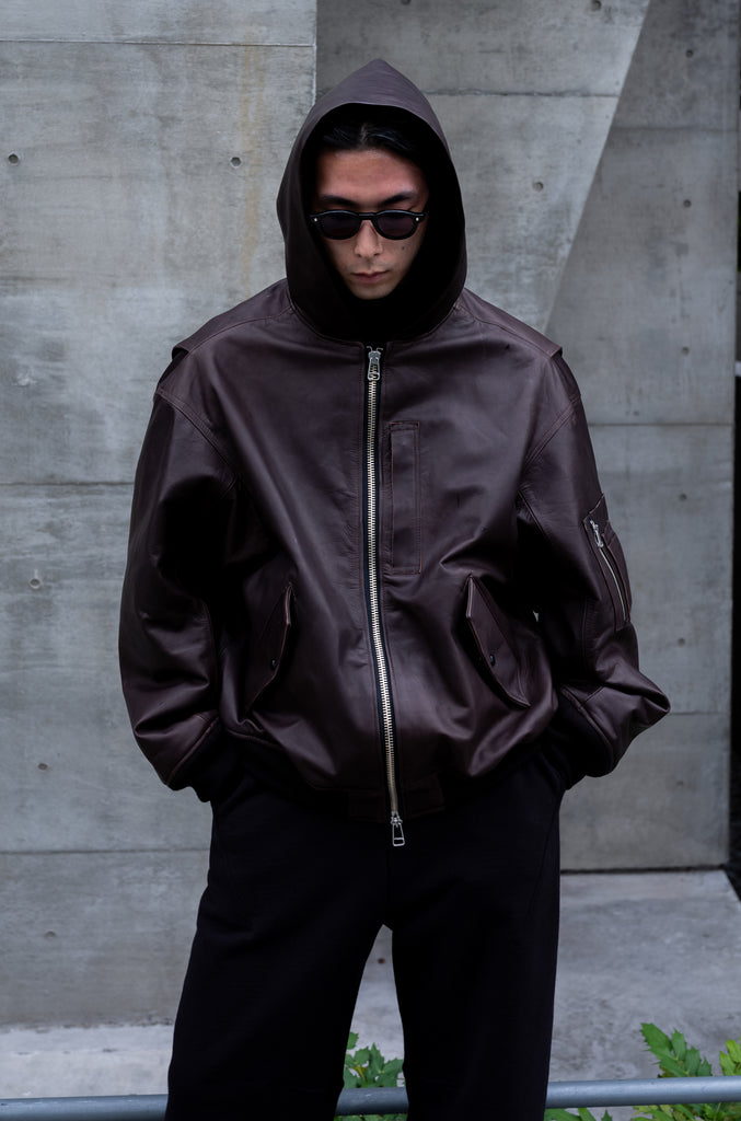 LEATHER BOMBER JACKET
