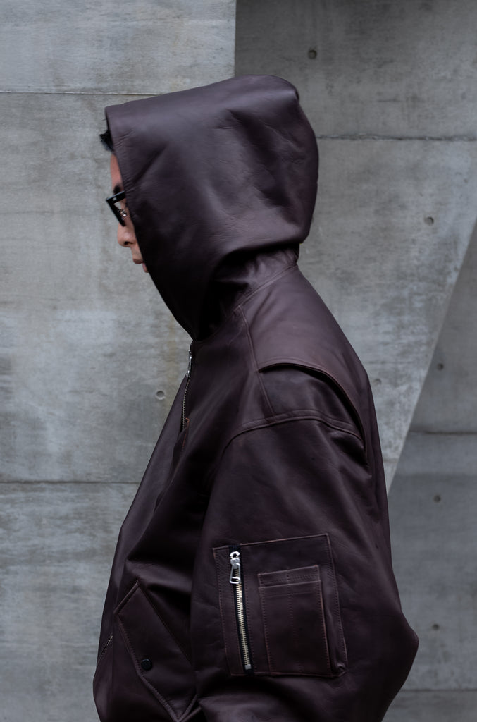 LEATHER BOMBER JACKET