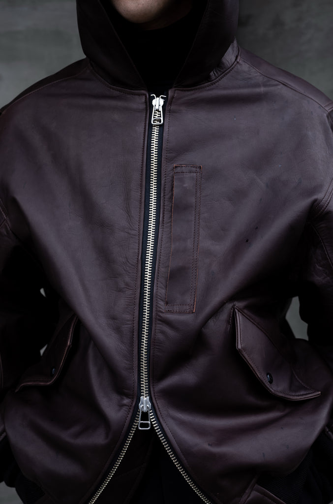 LEATHER BOMBER JACKET