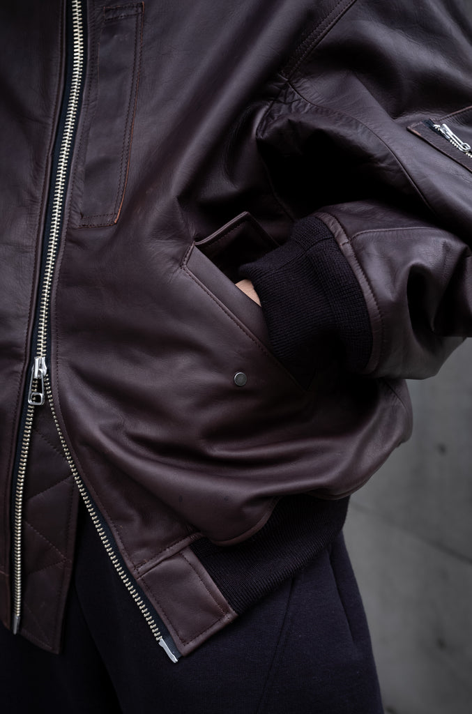 LEATHER BOMBER JACKET