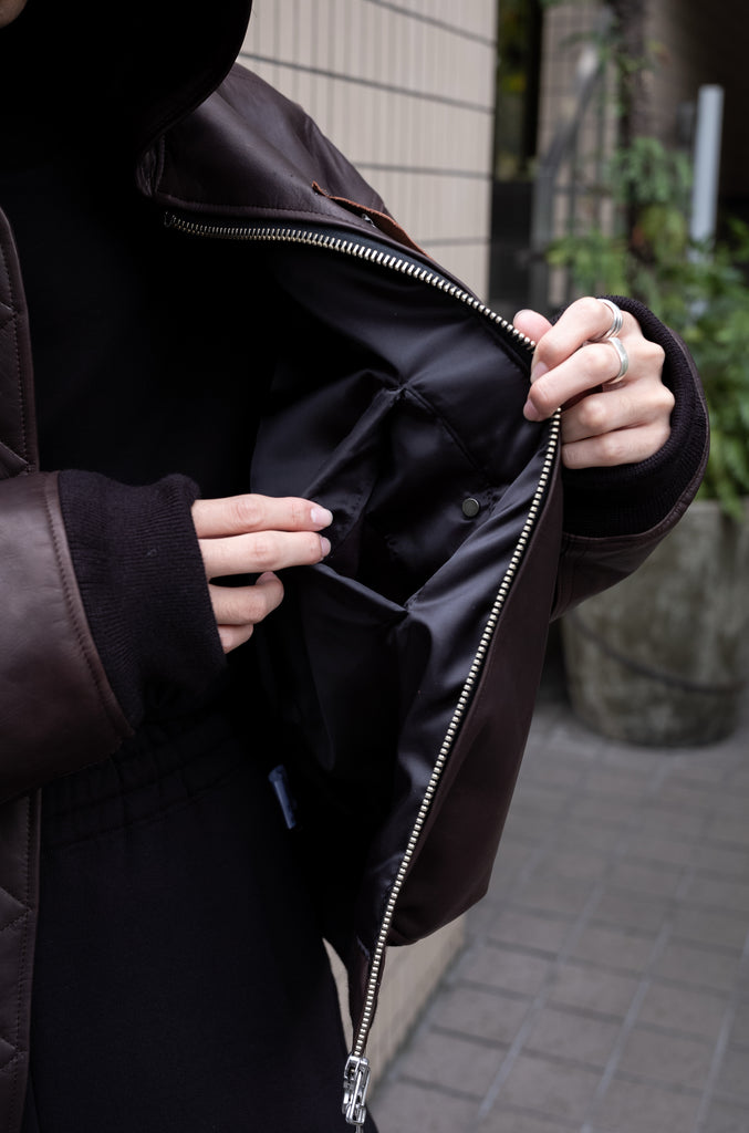 LEATHER BOMBER JACKET