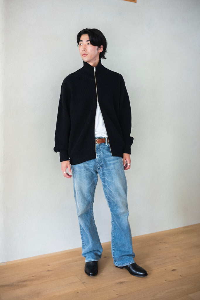 OVERSIZED DRIVERS KNIT ZIP JACKET